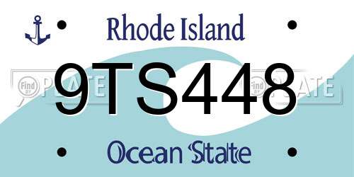 9TS448 Rhode Island License Plate
