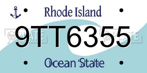 9TT6355 Rhode Island License Plate