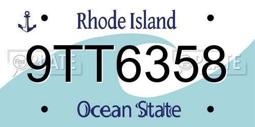 9TT6358 Rhode Island License Plate