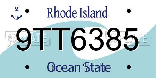 9TT6385 Rhode Island License Plate