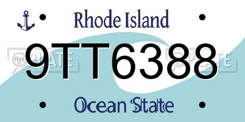 9TT6388 Rhode Island License Plate