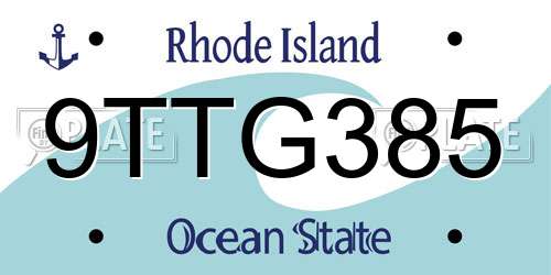 9TTG385 Rhode Island License Plate