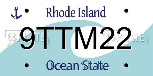 9TTM22 Rhode Island License Plate