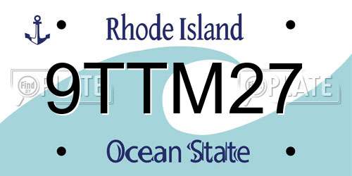9TTM27 Rhode Island License Plate