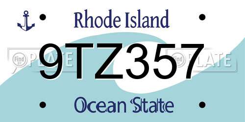 9TZ357 Rhode Island License Plate