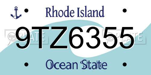 9TZ6355 Rhode Island License Plate