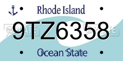 9TZ6358 Rhode Island License Plate