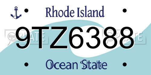 9TZ6388 Rhode Island License Plate
