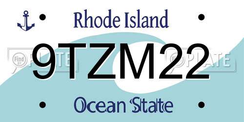 9TZM22 Rhode Island License Plate