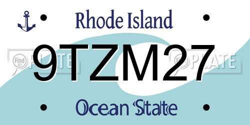 9TZM27 Rhode Island License Plate
