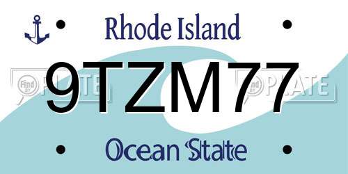 9TZM77 Rhode Island License Plate