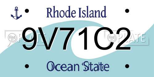9V71C2 Rhode Island License Plate