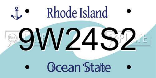 9W24S2 Rhode Island License Plate