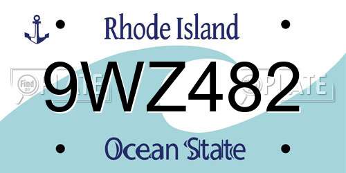 9WZ482 Rhode Island License Plate