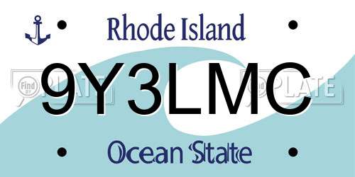 9Y3LMC Rhode Island License Plate