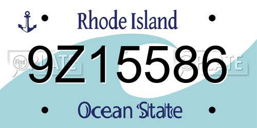 9Z15586 Rhode Island License Plate