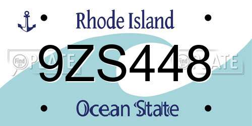 9ZS448 Rhode Island License Plate