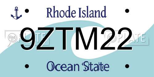 9ZTM22 Rhode Island License Plate