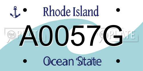 A0057G Rhode Island License Plate