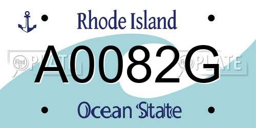 A0082G Rhode Island License Plate