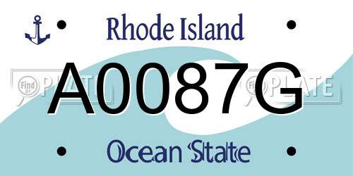 A0087G Rhode Island License Plate
