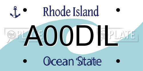 A00DIL Rhode Island License Plate