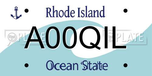 A00QIL Rhode Island License Plate