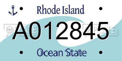 A012845 Rhode Island License Plate
