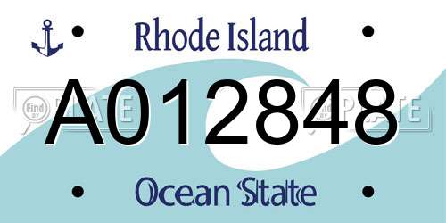 A012848 Rhode Island License Plate