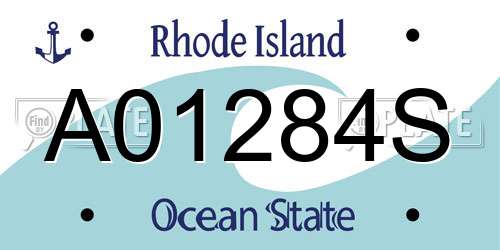 A01284S Rhode Island License Plate