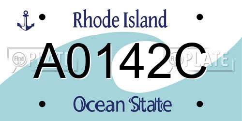 A0142C Rhode Island License Plate