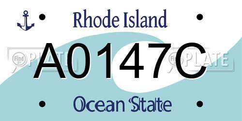 A0147C Rhode Island License Plate
