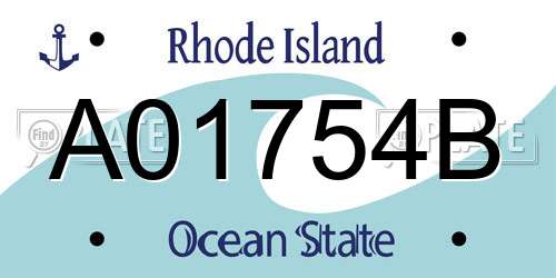 A01754B Rhode Island License Plate
