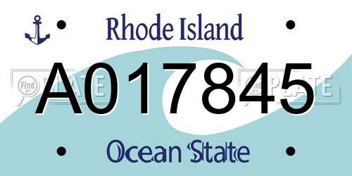 A017845 Rhode Island License Plate
