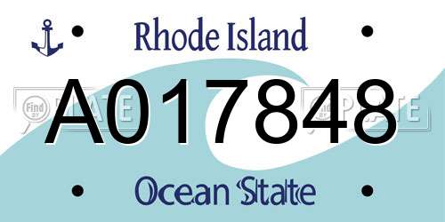 A017848 Rhode Island License Plate