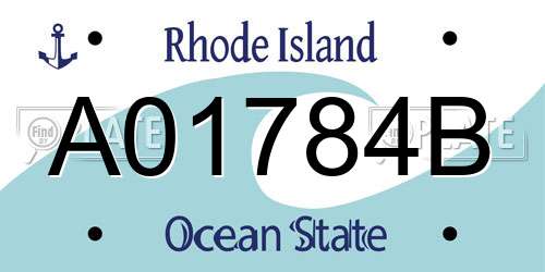 A01784B Rhode Island License Plate