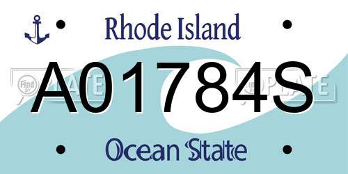 A01784S Rhode Island License Plate