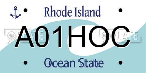 A01HOC Rhode Island License Plate