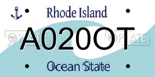 A020OT Rhode Island License Plate