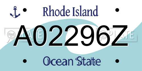 A02296Z Rhode Island License Plate