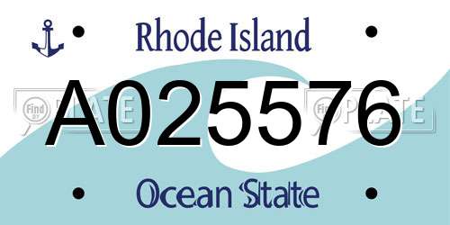 A025576 Rhode Island License Plate