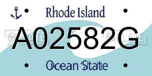 A02582G Rhode Island License Plate