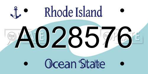 A028576 Rhode Island License Plate