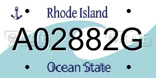 A02882G Rhode Island License Plate