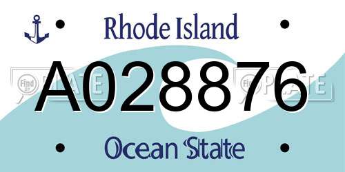 A028876 Rhode Island License Plate