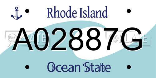 A02887G Rhode Island License Plate
