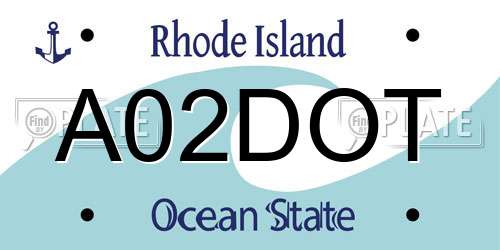 A02DOT Rhode Island License Plate
