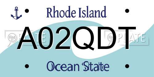 A02QDT Rhode Island License Plate