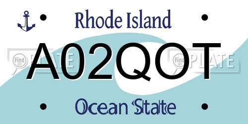 A02QOT Rhode Island License Plate