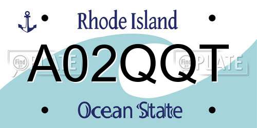 A02QQT Rhode Island License Plate